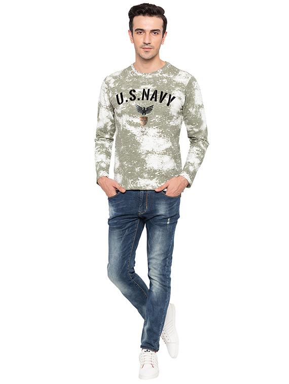green cotton all over print t-shirt - 15691545 - Standard Image - 3