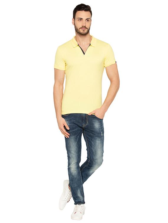 yellow cotton collared t-shirt - 15691570 - Standard Image - 3