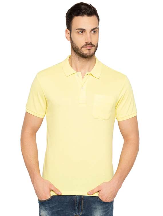 yellow cotton pocket t-shirt - 15691579 -  Zoom Image - 0