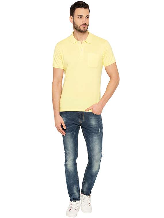 yellow cotton pocket t-shirt - 15691579 - Standard Image - 3