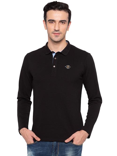 black cotton polo t-shirt - 15691612 -  Standard Image - 0
