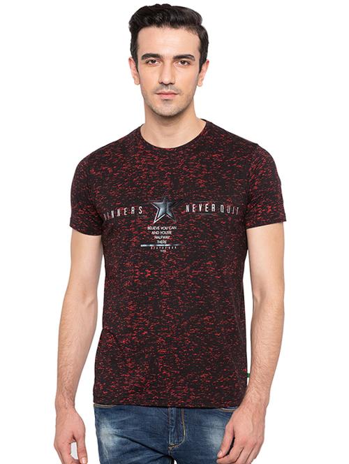red cotton chest print t-shirt - 15691649 -  Standard Image - 0