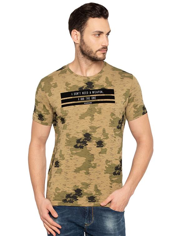 multi colored cotton all over print t-shirt - 15691652 - Zoom Image - 0