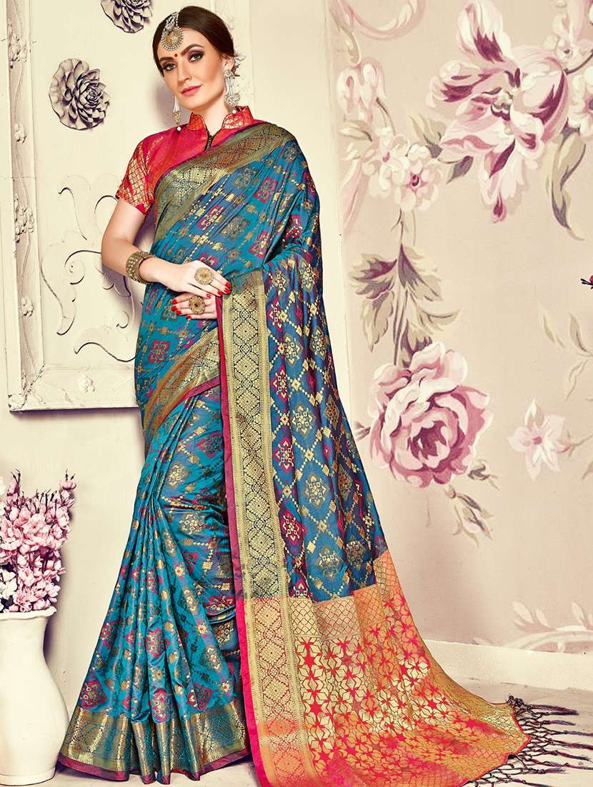 Zari motifs  kanjivaram saree with blouse