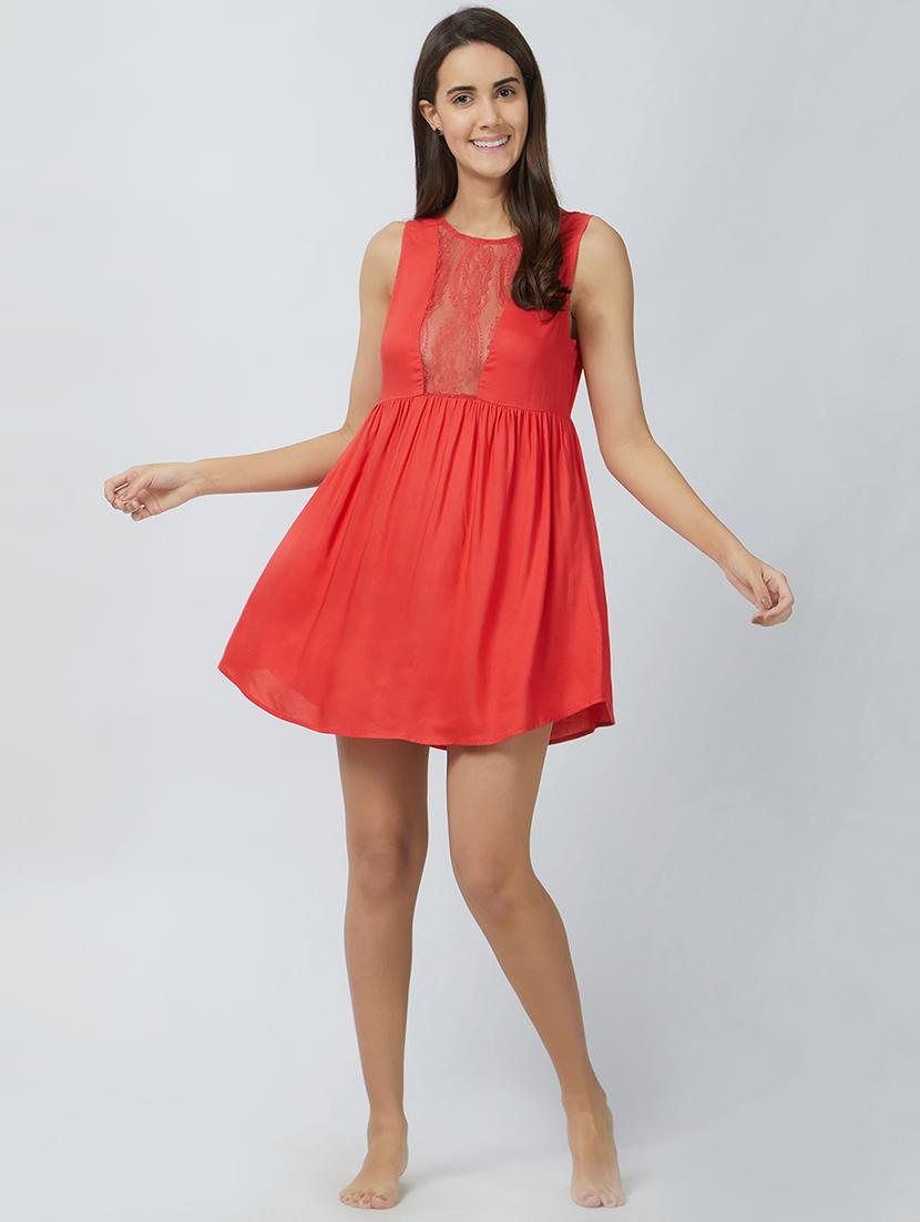 lace detail cutout back babydoll - 15692840 - Standard Image - 3