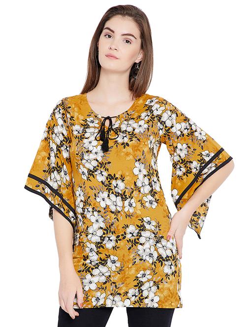 tie up neck floral tunic - 15692919 -  Standard Image - 0