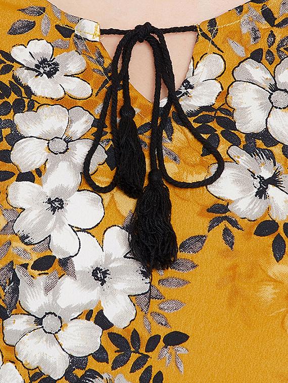 tie up neck floral tunic - 15692919 - Standard Image - 3