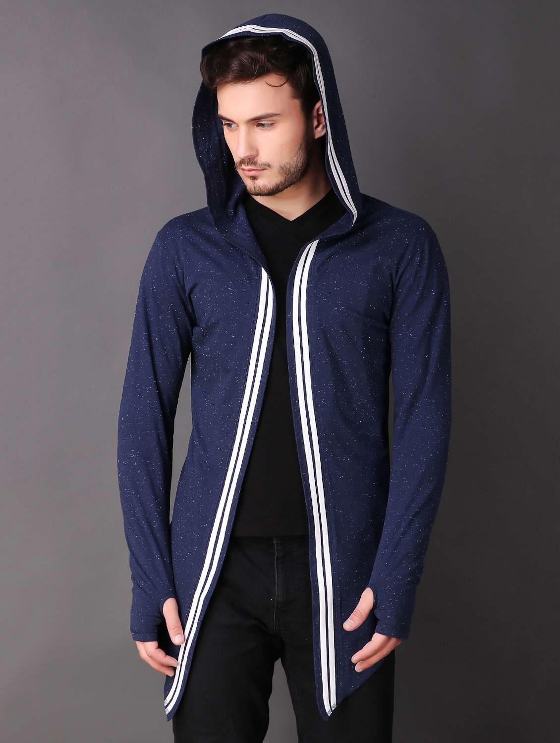 navy blue cotton shrug - 15693210 -  Standard Image - 3