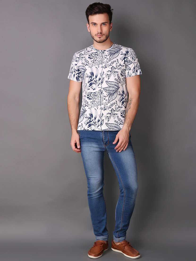 white cotton all over print t-shirt - 15695196 -  Standard Image - 3
