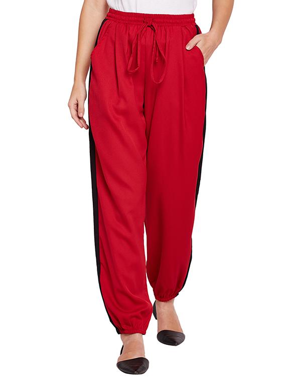 drawstring waist side taped trouser - 15695625 - Zoom Image - 0