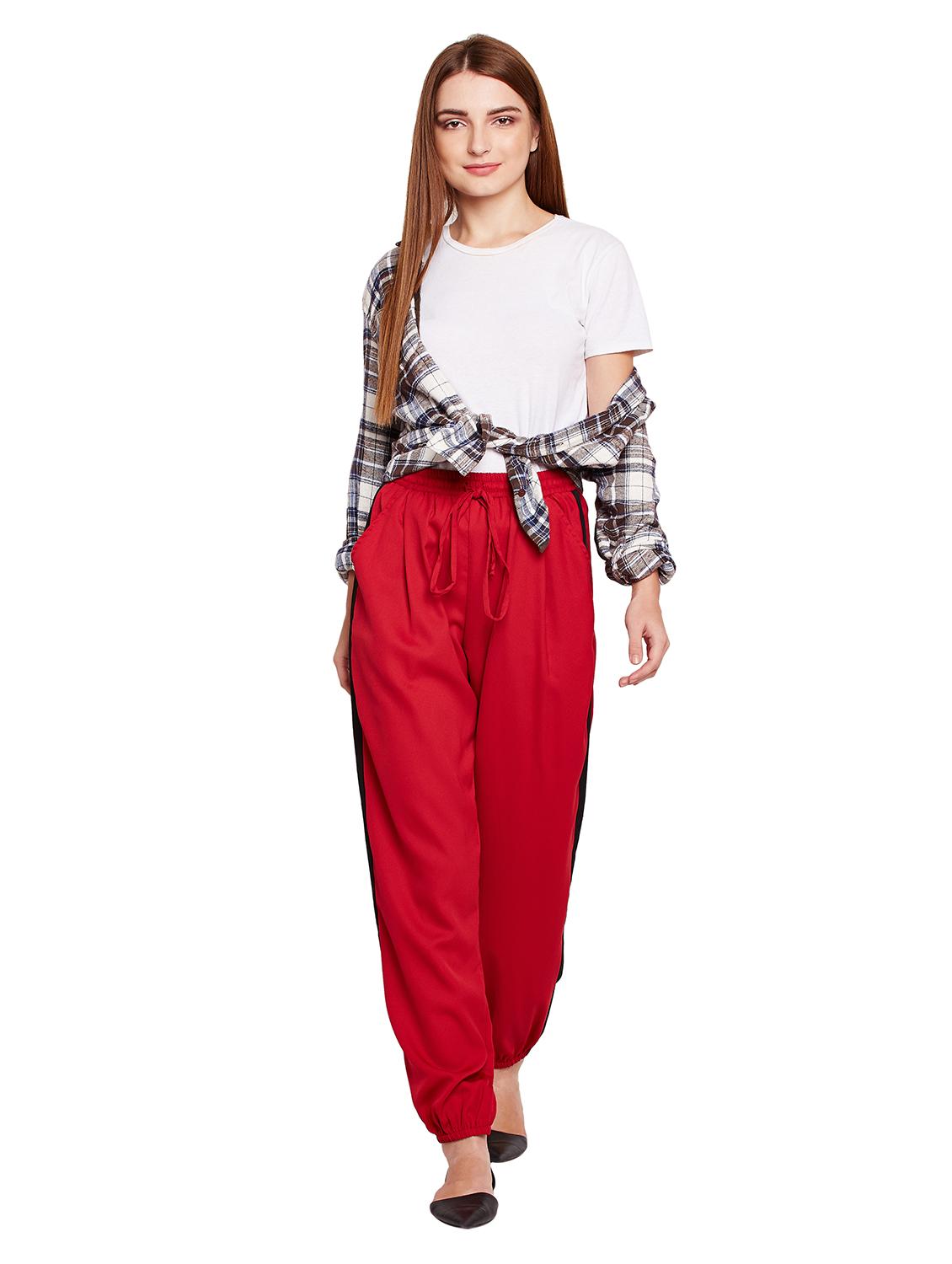 drawstring waist side taped trouser - 15695625 - Standard Image - 3