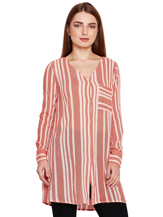 long sleeved button up tunic - 15695631 - Zoom Image - 0