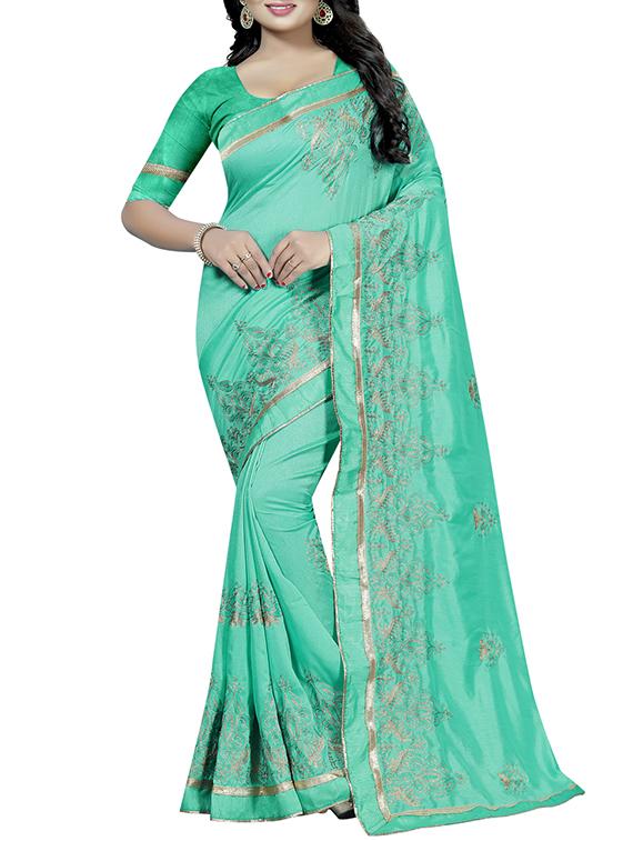 dori thread embroidered saree with blouse - 15695955 -  Zoom Image - 0