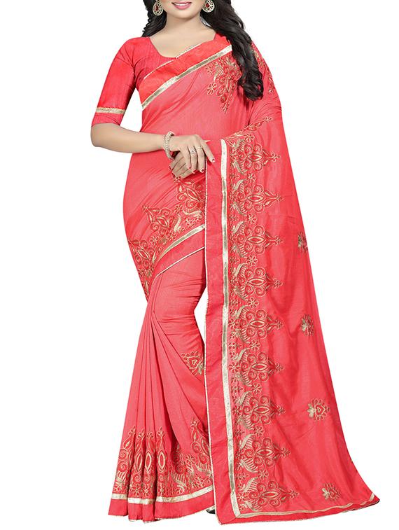 dori thread embroidered saree with blouse - 15695956 -  Zoom Image - 0