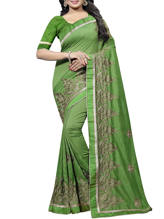 dori thread embroidered saree with blouse - 15695957 -  Zoom Image - 0