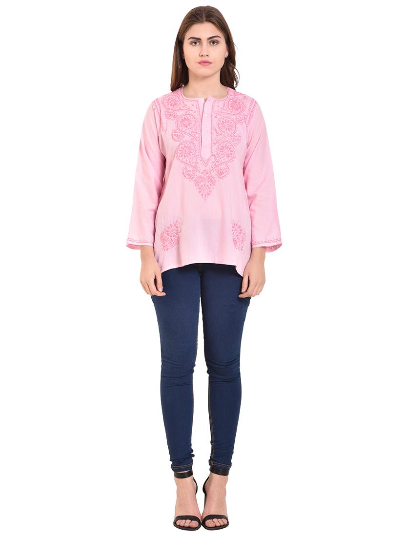 embroidered straight kurti - 15696105 - Standard Image - 3
