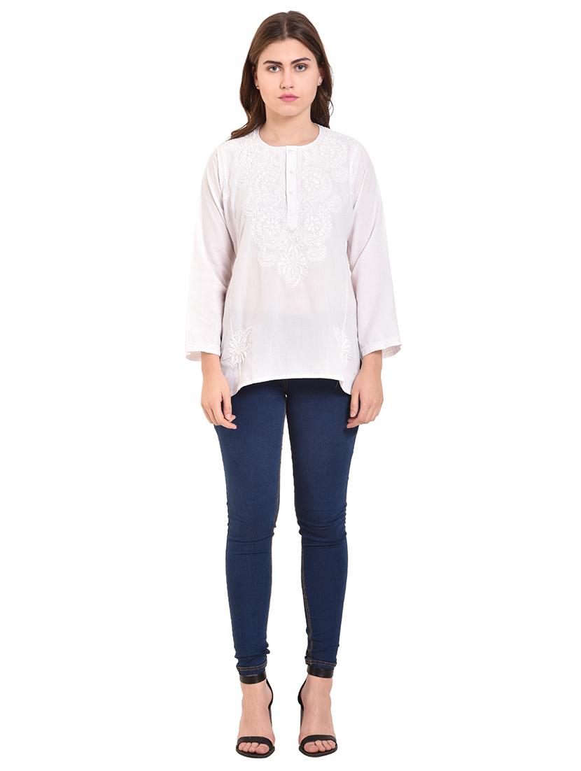 embroidered straight kurti - 15696106 - Standard Image - 3