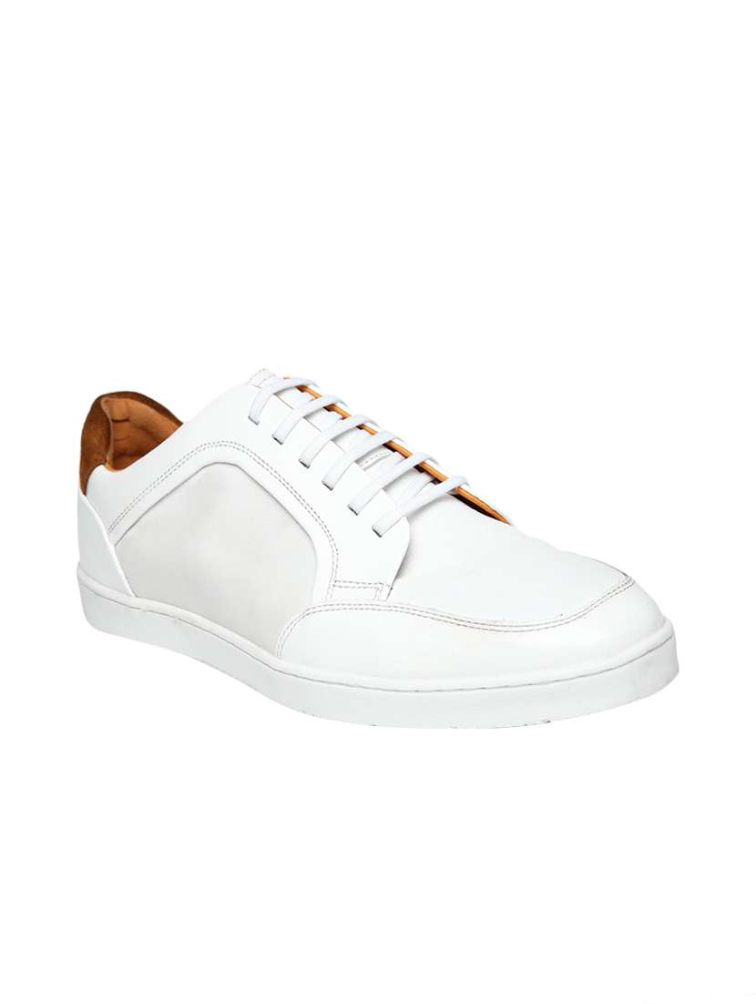 white leather lace up sneakers