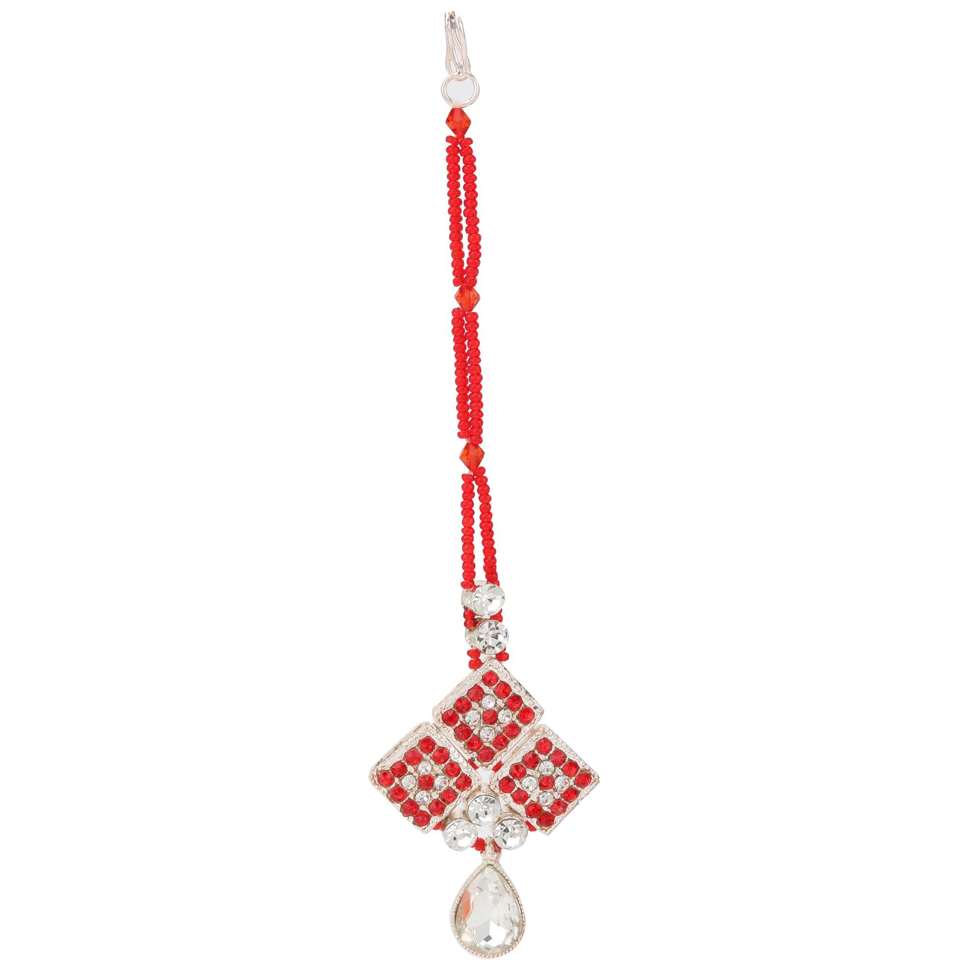 red metal necklaces and earring - 15700983 - Standard Image - 3