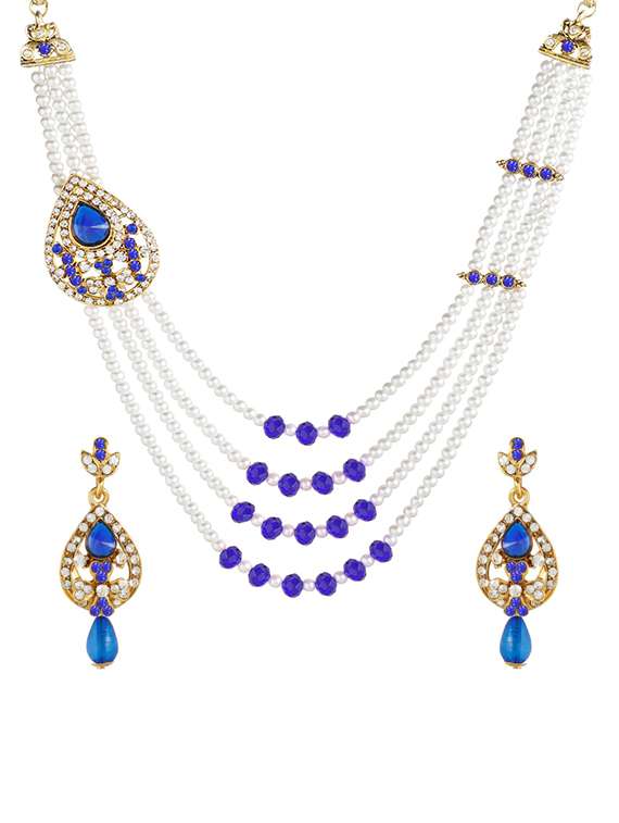 blue metal necklaces and earring - 15701030 - Zoom Image - 0