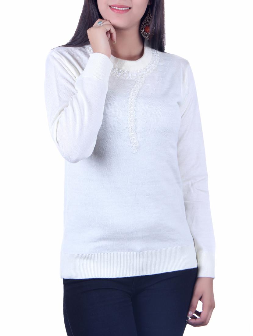 pearl embellished mock neck top - 15701877 -  Zoom Image - 0