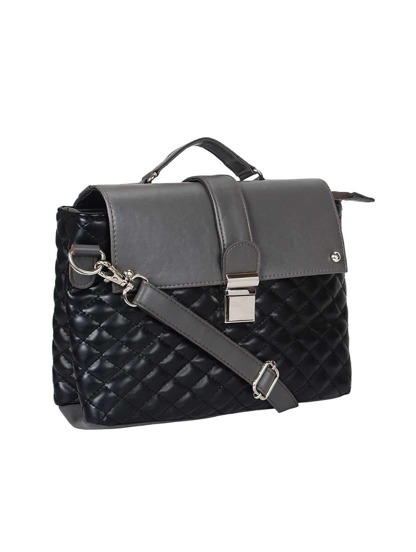 black leatherette (pu) sling bag - 15702927 -  Standard Image - 3