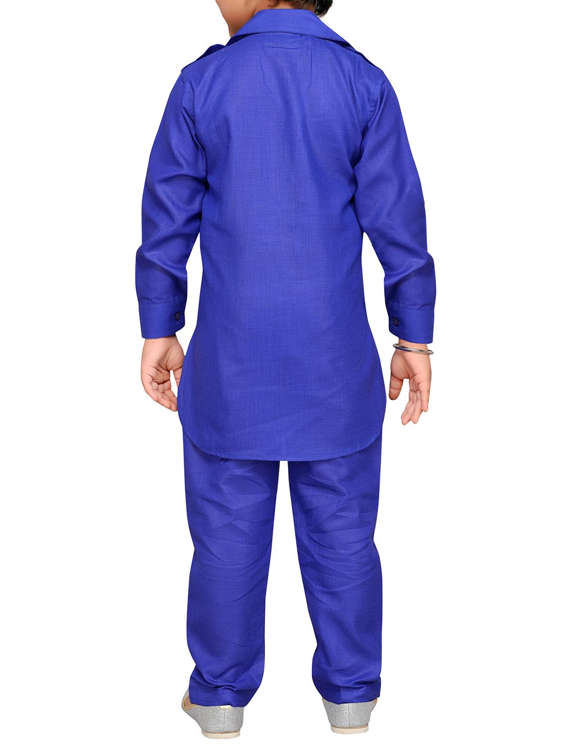 light blue cotton kurta sets - 15704894 - Standard Image - 3