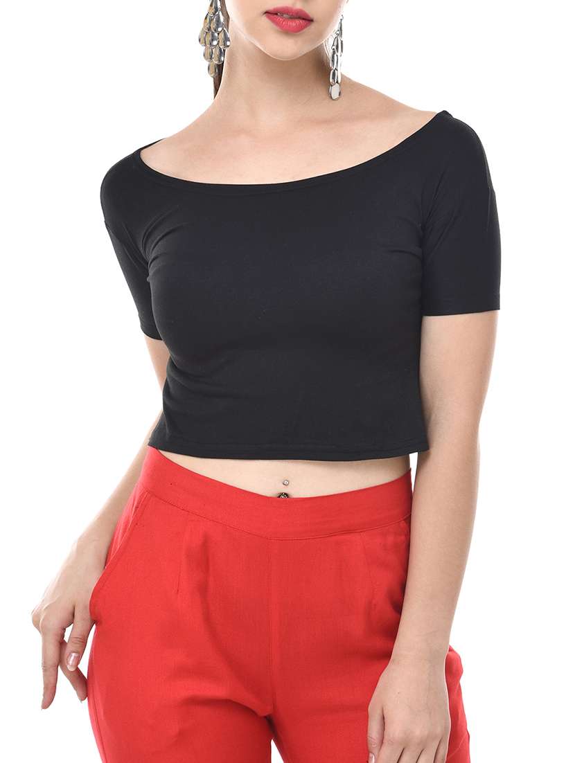 scoop neck crop tee