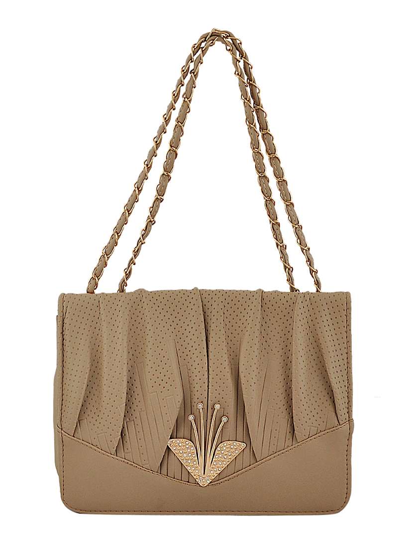 beige leatherette (pu) handbag