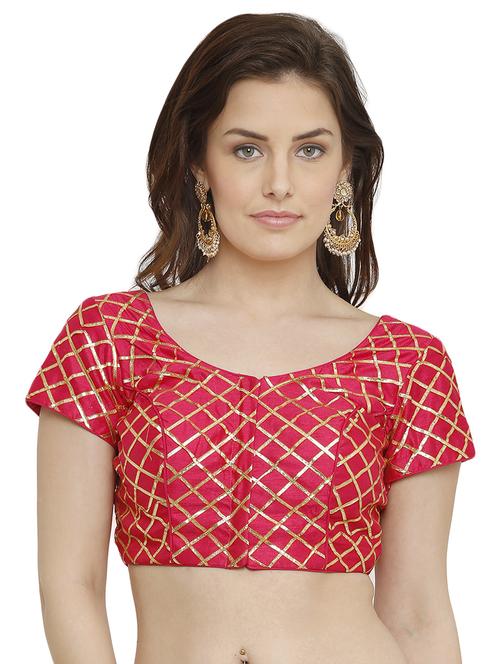 Buy online Gota Patti Fuchsia Blouse With Drawstring from