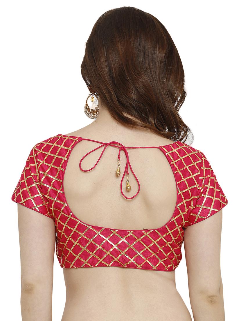 Buy online Gota Patti Fuchsia Blouse With Drawstring from