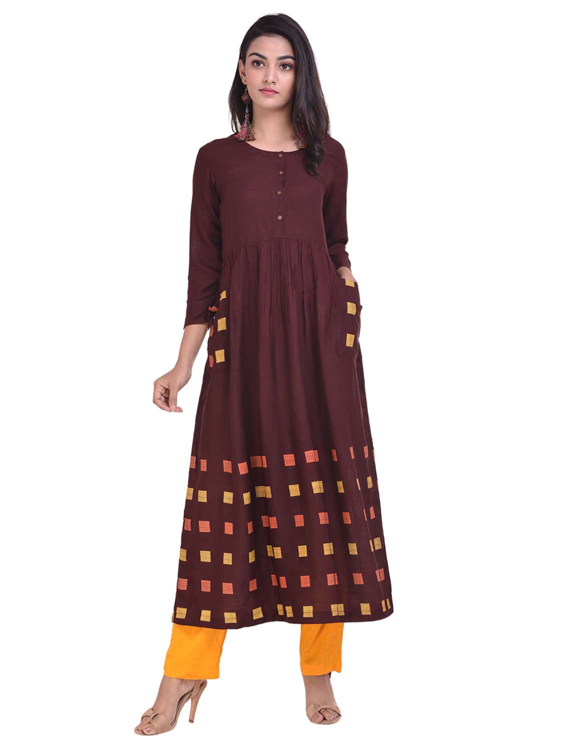 Flared printed kurta