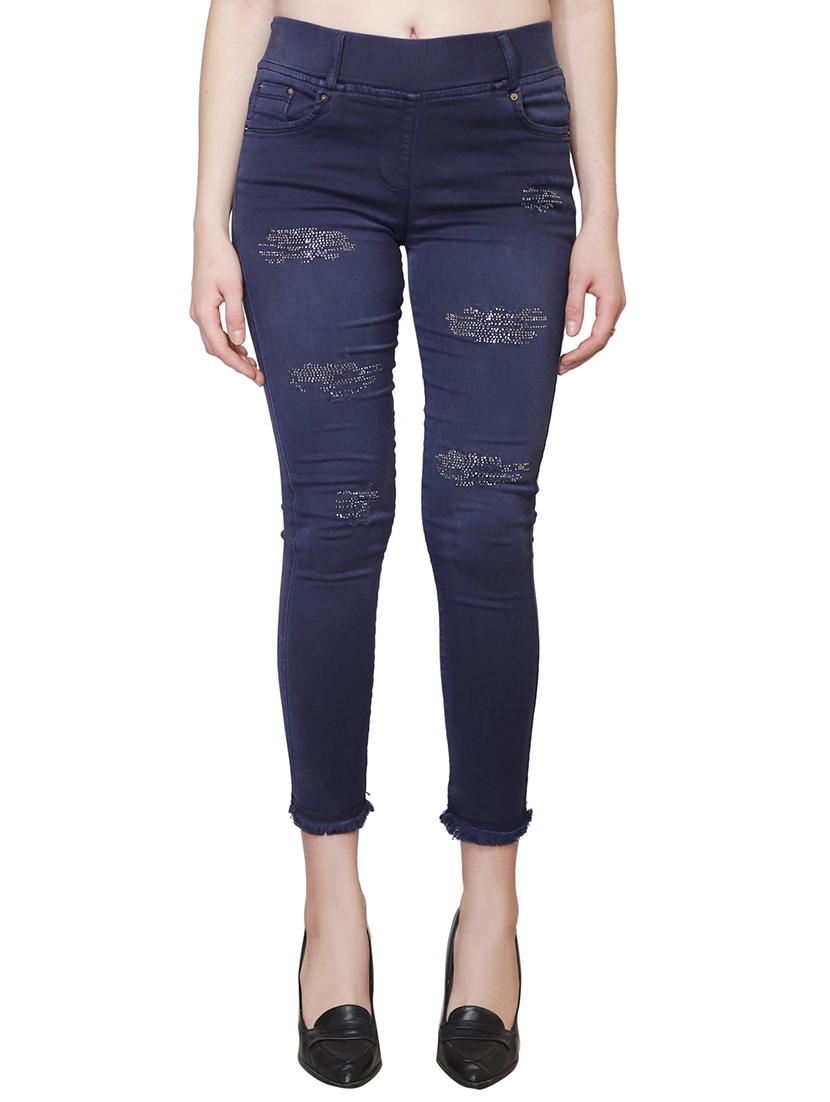embellished frayed jeans - 15709280 - Zoom Image - 0