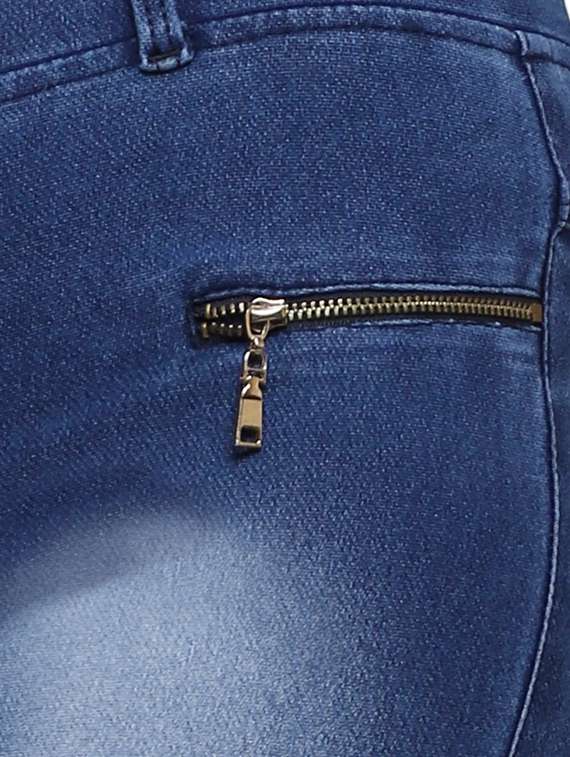 leatherette patch zipper detail jegging - 15709282 - Standard Image - 3