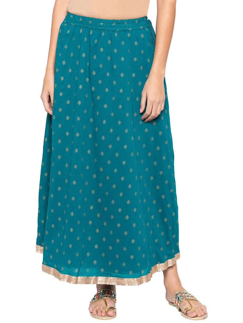foil printed flared skirt - 15717112 - Zoom Image - 0