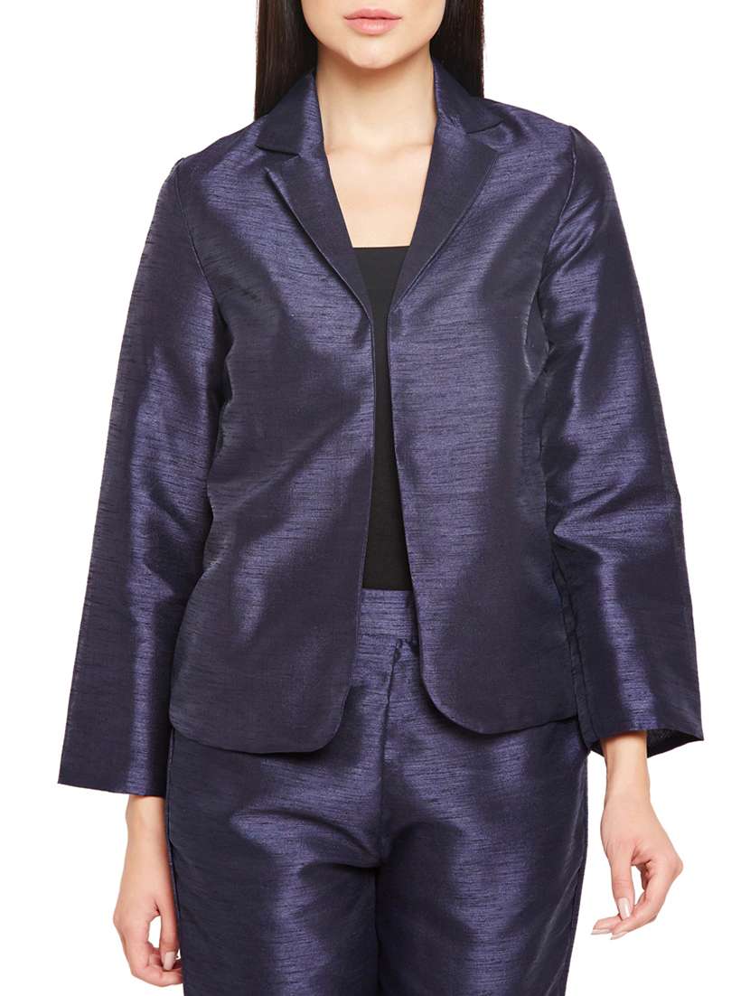 lapel collar solid blazer