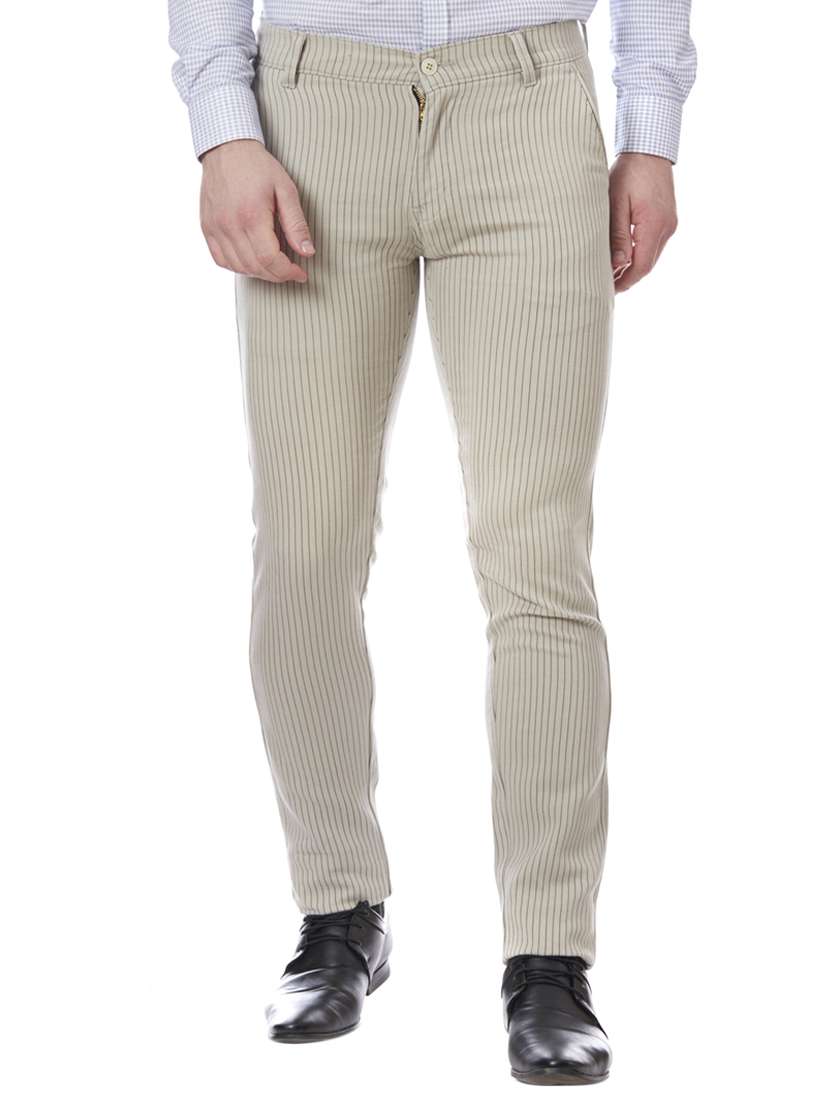 grey cotton flat front formal trouser