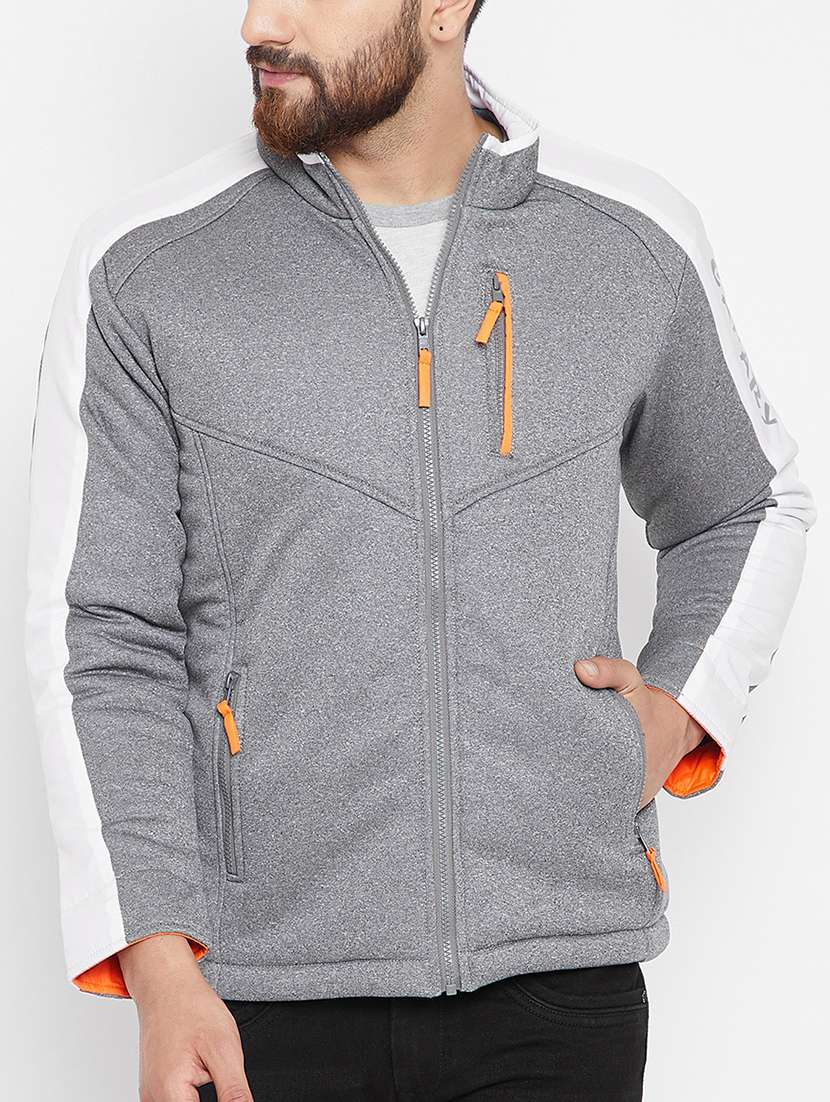 grey taped casual jacket