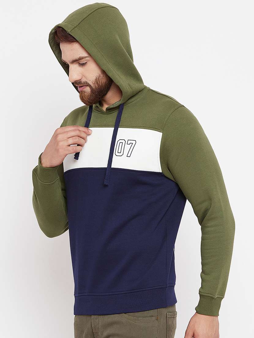 navy blue cotton color block sweatshirt - 15722225 - Standard Image - 3