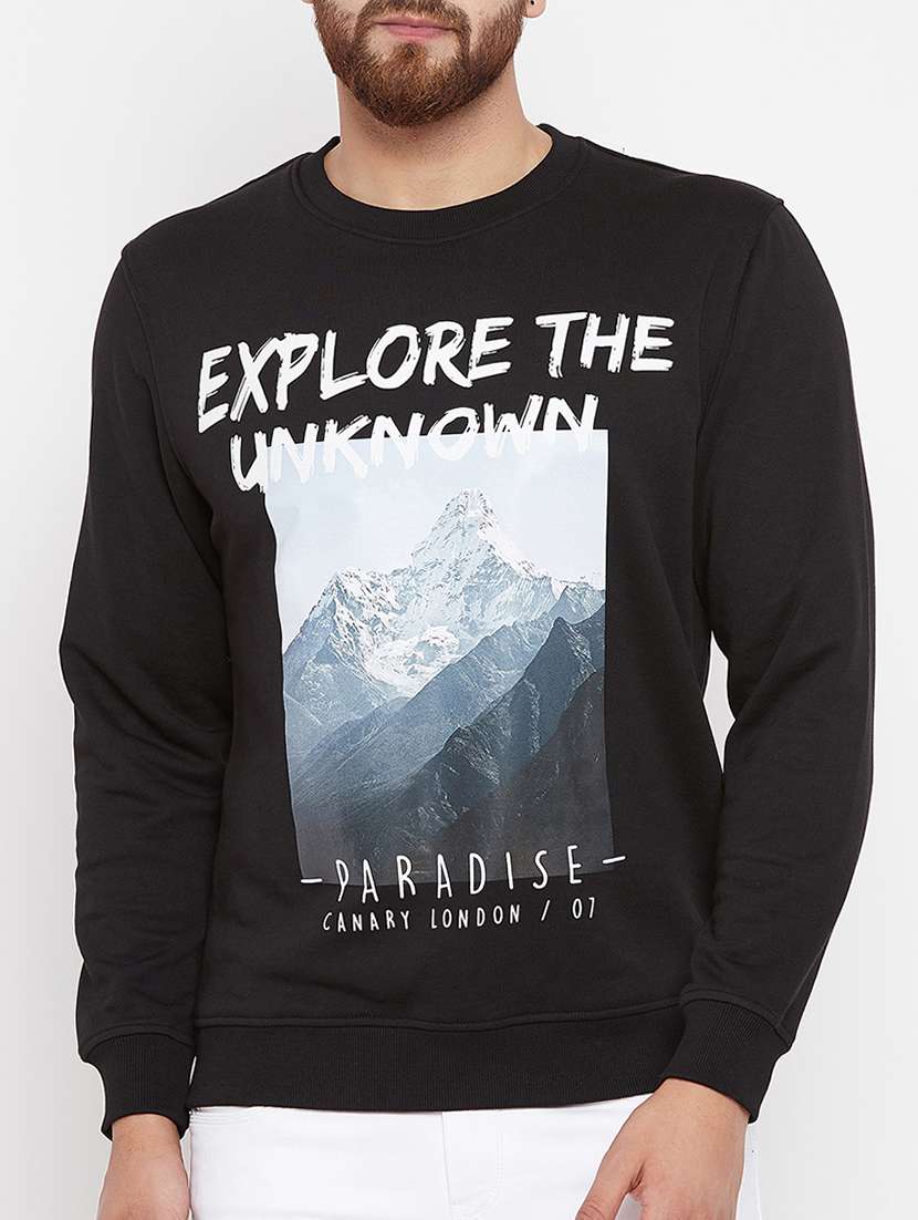 black printed sweatshirt - 15722230 - Zoom Image - 0
