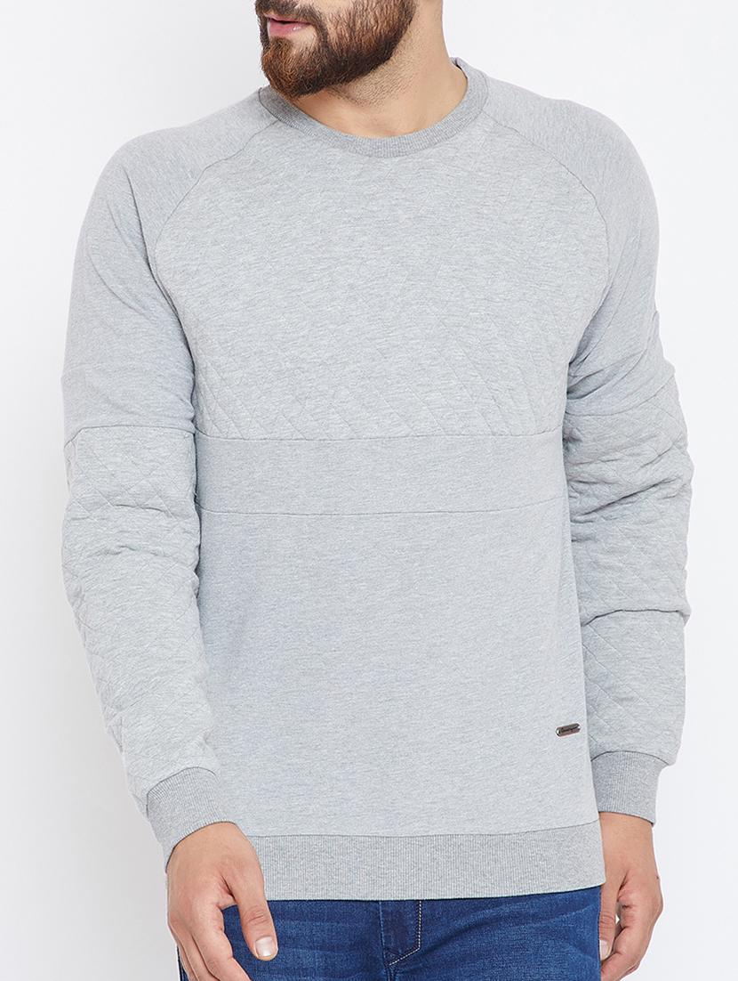 grey solid sweatshirt - 15722235 - Zoom Image - 0