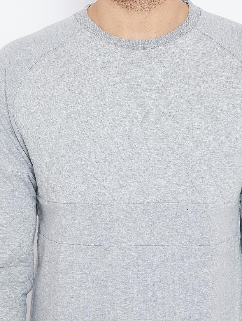grey solid sweatshirt - 15722235 - Standard Image - 3
