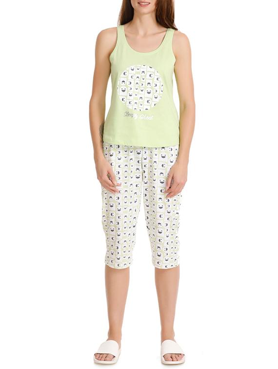 quirky print nightwear capri set - 15723428 - Zoom Image - 0