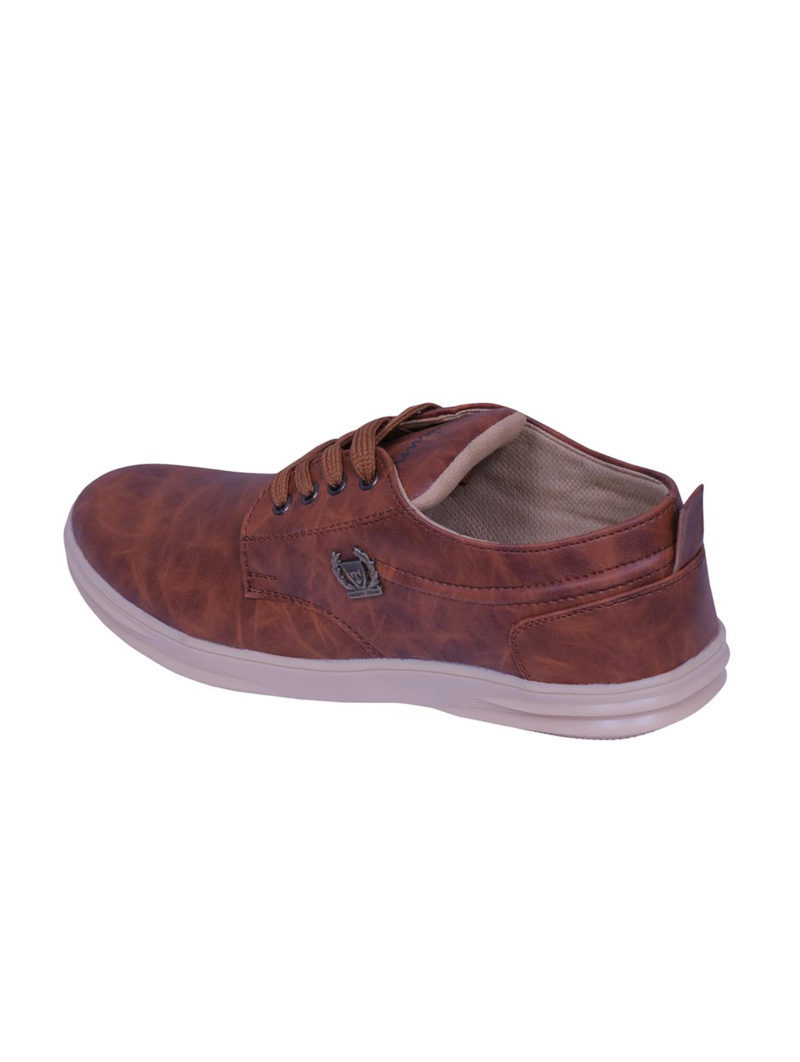 tan leatherette lace up sneakers - 15724037 - Standard Image - 3