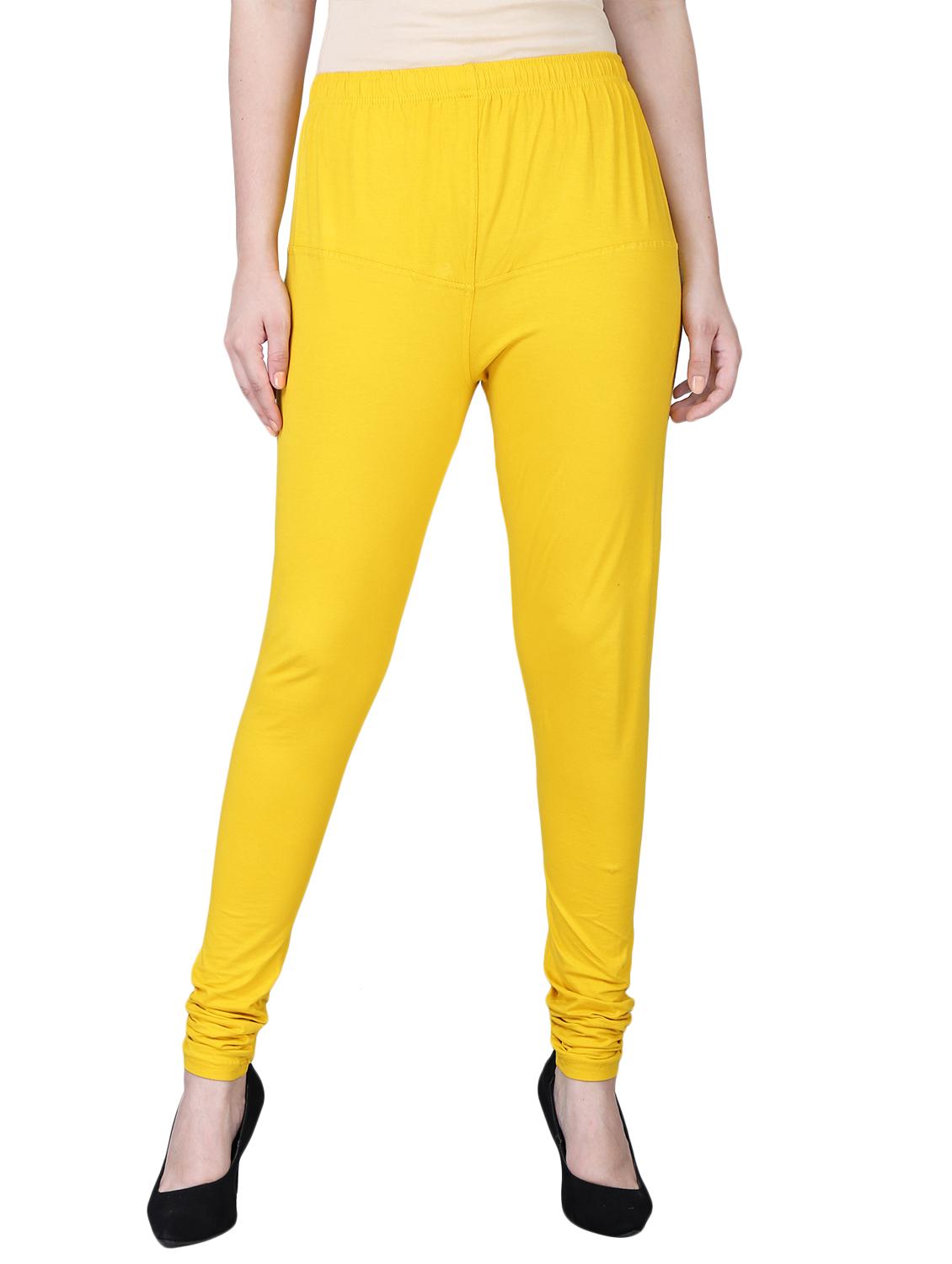 yellow cotton churidar churidars & leggings - 15724818 -  Zoom Image - 0