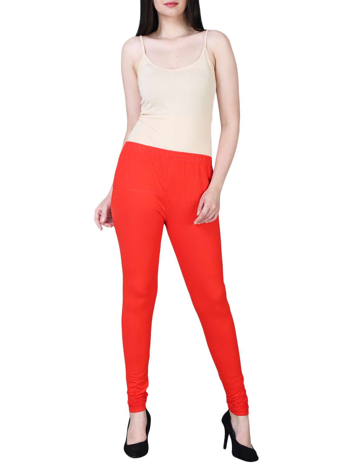 red cotton churidar churidars & leggings - 15724821 -  Standard Image - 3