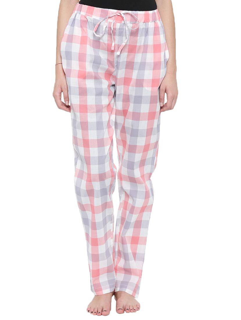 drawstring waist checkered pajama - 15727929 -  Zoom Image - 0
