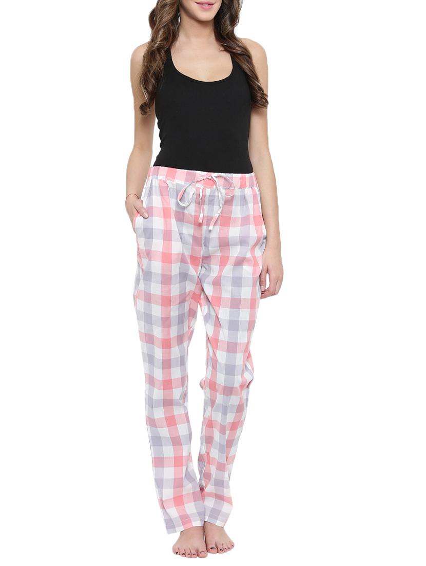 drawstring waist checkered pajama - 15727929 - Standard Image - 3