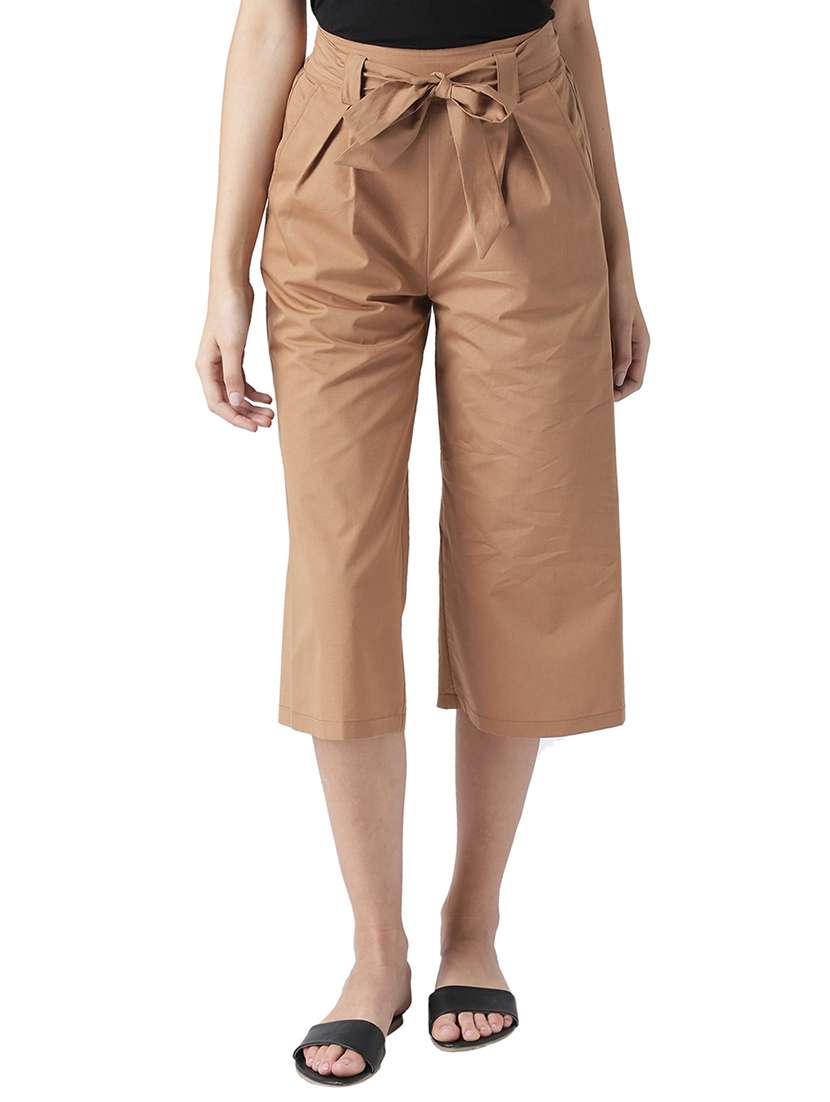 tie-knot pleat detail culottes