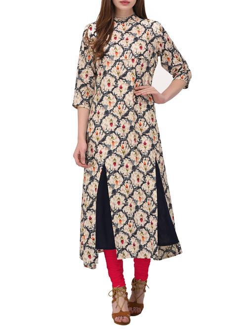 printed a-line kurta - 15731295 - Standard Image - 0